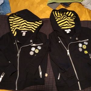 2 Harajuku Mini moto jacket style hoodies 4t & 5t